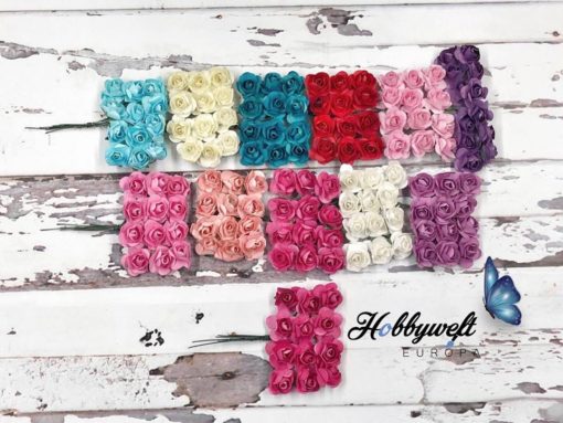 Papierblumen Fushia 12 Stück