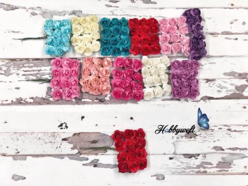 Papierblumen Rot 12 Stück