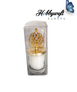 Deko Kerzen Gold mit Asetatschachtel