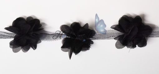 Laserschnitt Blume Schwarz 10 Stk