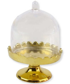 Mini Servierplatte mit Glocke Gold