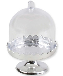 Mini Servierplatte mit Glocke Silber