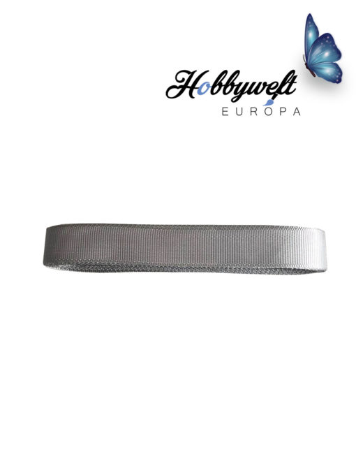 Satinband geriffelt grau 2 cm