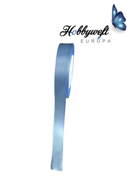 Satinband geriffelt Blau 2 cm