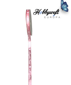 Satinband Hosgeldin Bebek Rosa 1 cm