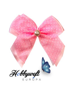 Deko Schleifen mit Pünktchen Rosa 5 stk