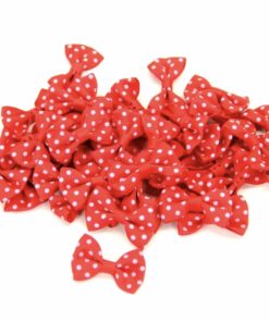 Mini Schleifen Rot mit Pünktchen
