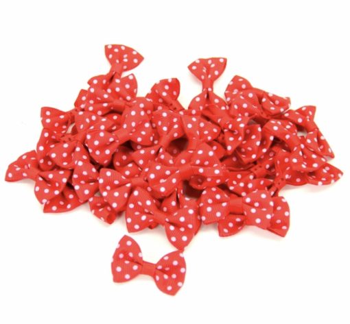 Mini Schleifen Rot mit Pünktchen
