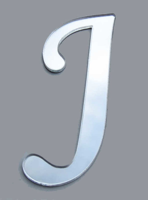 Plexiglas Buchstaben "J" Silber