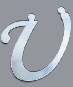 Plexiglas Buchstaben "Ü" Silber