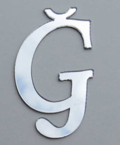 Plexiglas Buchstaben "Ğ" Silber