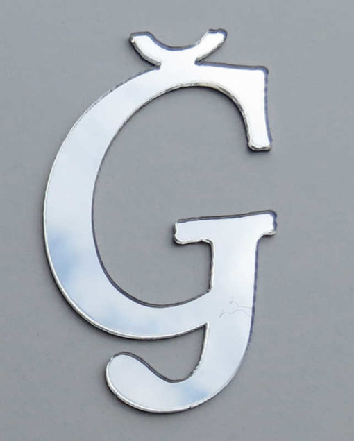 Plexiglas Buchstaben "Ğ" Silber