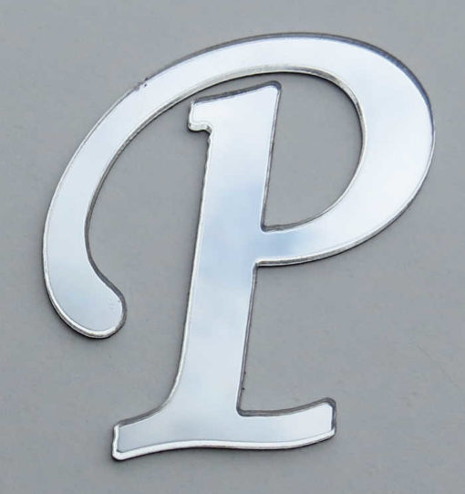 Plexiglas Buchstaben "P" Silber