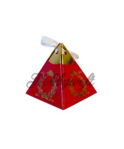 Pyramidenschachtel Rot - Gold