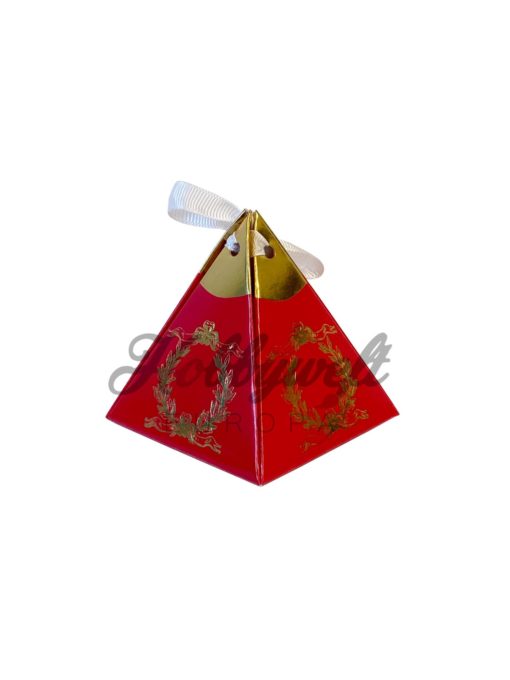 Pyramidenschachtel Rot - Gold
