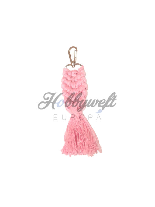 Makrame Schlüsselanhänger Rosa