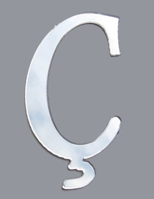 Plexiglas Buchstaben "Ç" Silber