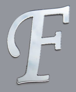 Plexiglas Buchstaben "F" Silber