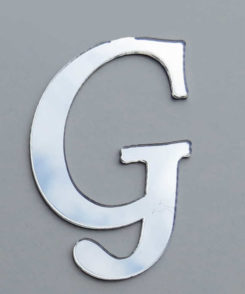 Plexiglas Buchstaben "G" Silber