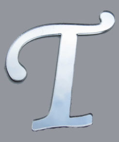 Plexiglas Buchstaben "T" Silber