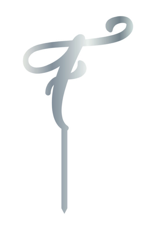 Cake Topper "F" Silber