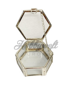 Glasbox Sechseck Silber