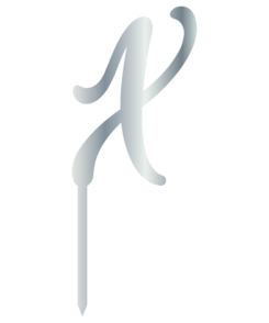 Cake Topper Plexi "X" Silber