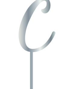 Cake Topper "C" Silber