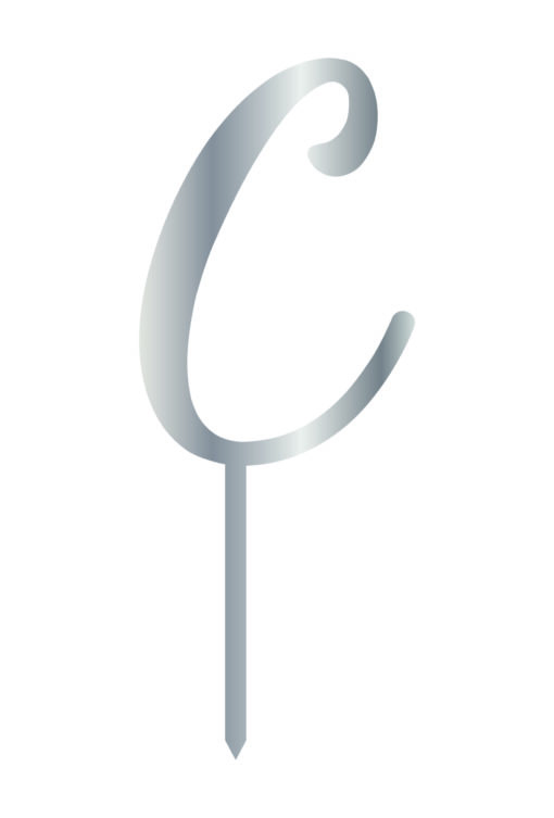 Cake Topper "C" Silber