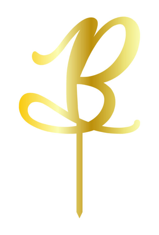 Cake Topper "B" Gold