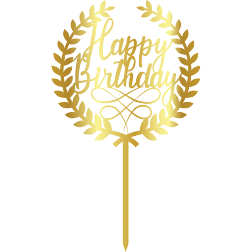 Cake Topper Happy Birthday Gold