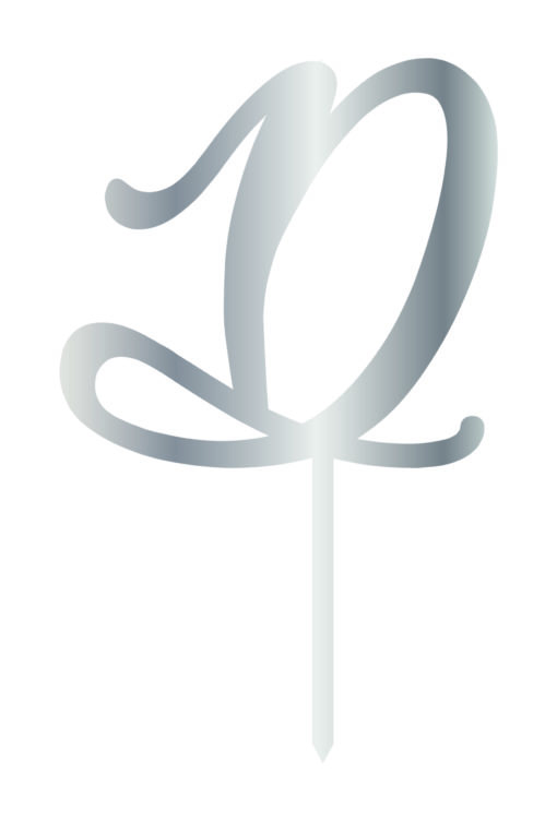 Cake Topper "D" Silber