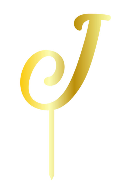 Cake Topper "J" Gold