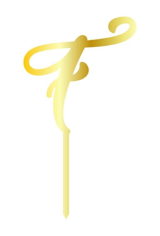 Cake Topper "F" Gold