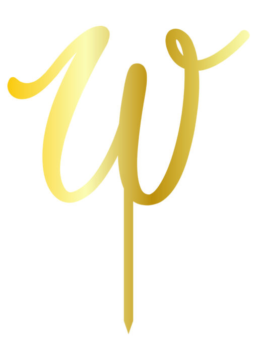 Cake Topper "W" Gold