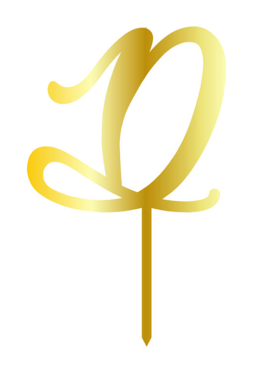 Cake Topper "D" Gold