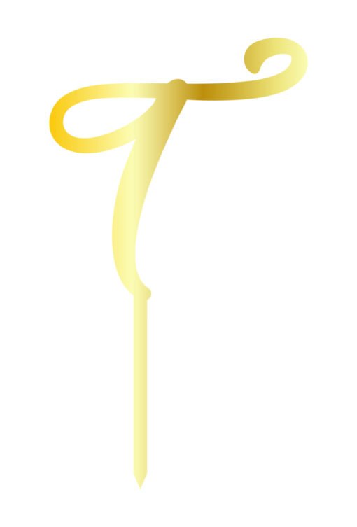 Cake Topper "T" Gold