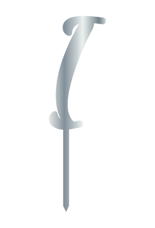 Cake Topper "I" Silber