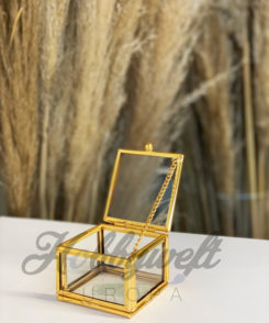 Glasbox viereckig Gold klein