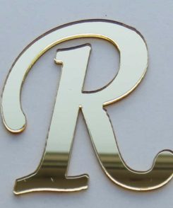 Plexiglas Buchstaben „R“ Gold