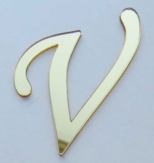 Plexiglas Buchstaben „V“ Gold