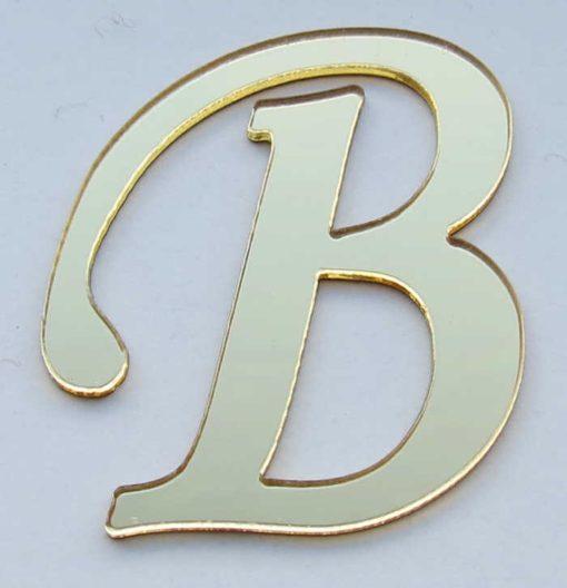 Plexiglas Buchstaben „B“ Gold