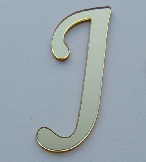 Plexiglas Buchstaben „J“ Gold