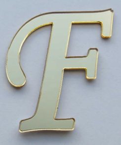 Plexiglas Buchstaben „F“ Gold