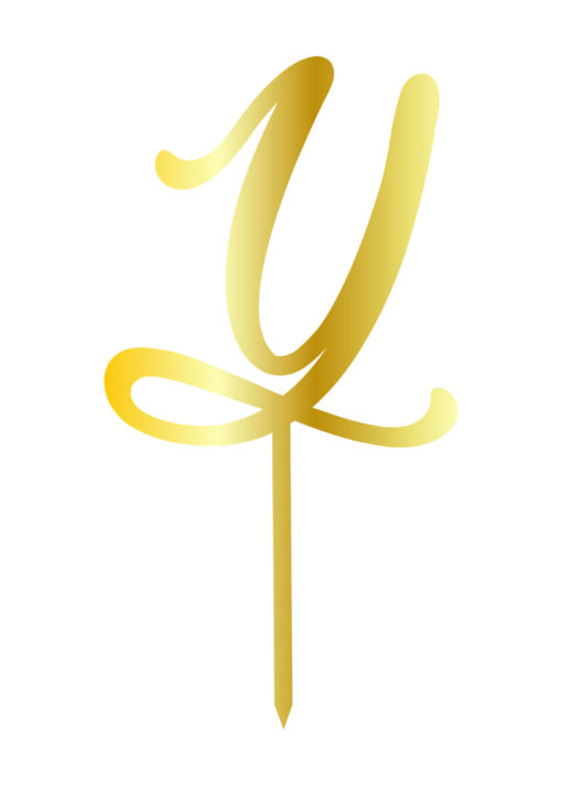 Cake Topper "Y" Gold