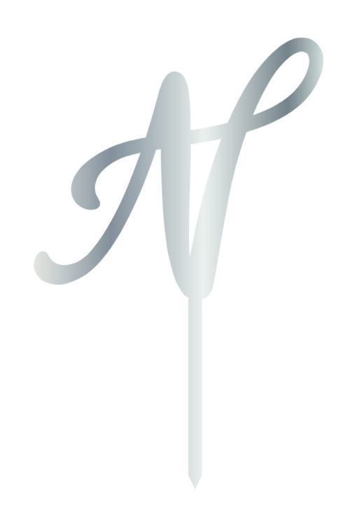 Cake Topper "N" Silber