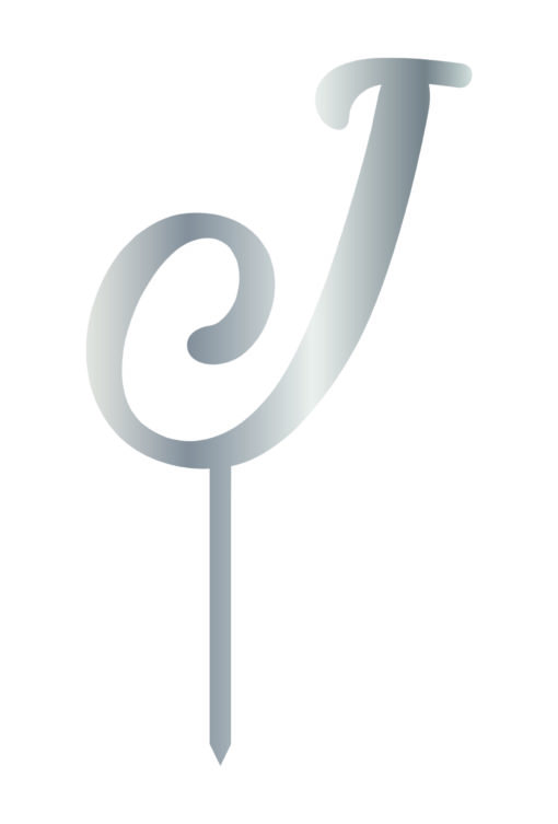 Cake Topper "J" Silber