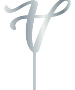 Cake Topper "V" Silber