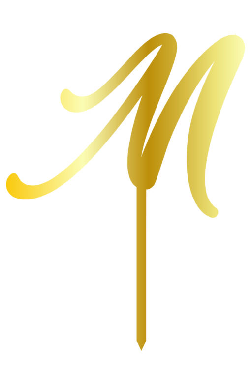 Cake Topper "M" Gold
