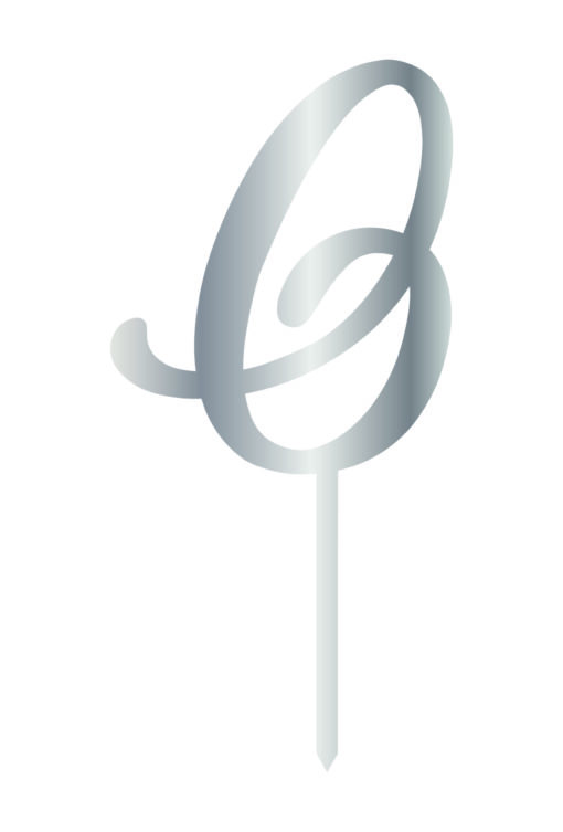 Cake Topper "O" Silber